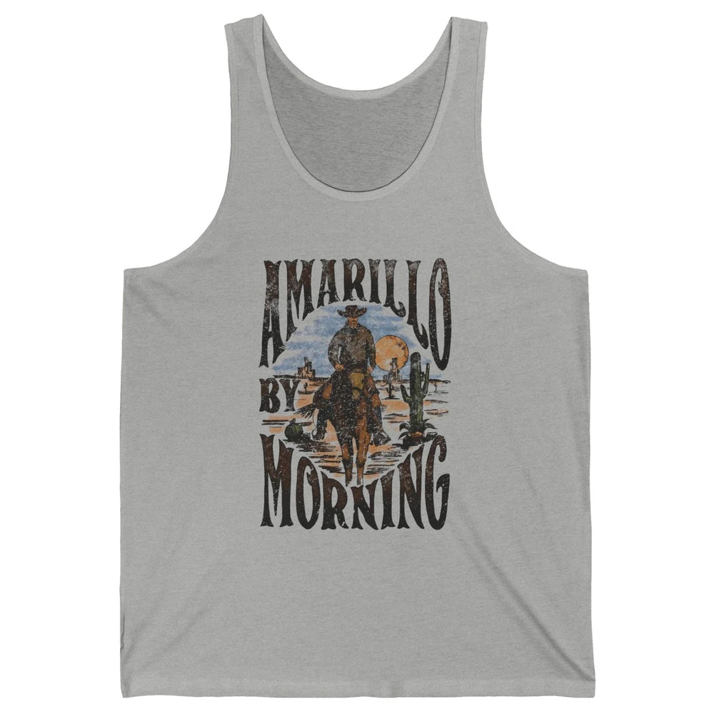 Retro Cowboy Riding Horse Desert Amarillo By Morning Western Unisex Jersey Tank