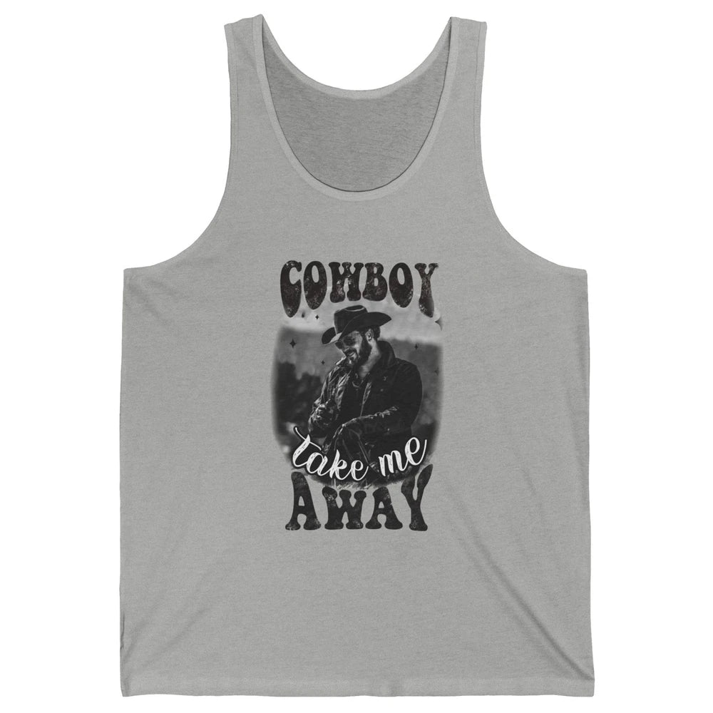 Retro Cowboy Take Me Away Western Country Music Cowboy Gift Unisex Jersey Tank