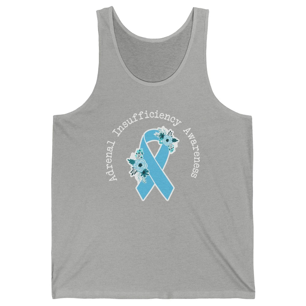 Adrenal Insufficiency Awareness Floral Light Blue Ribbon Unisex Jersey Tank
