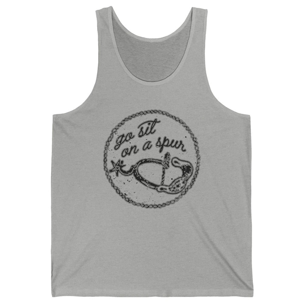 Retro Horse Saddle Go Sit on A Spur Western Country Cowboy Unisex Jersey Tank