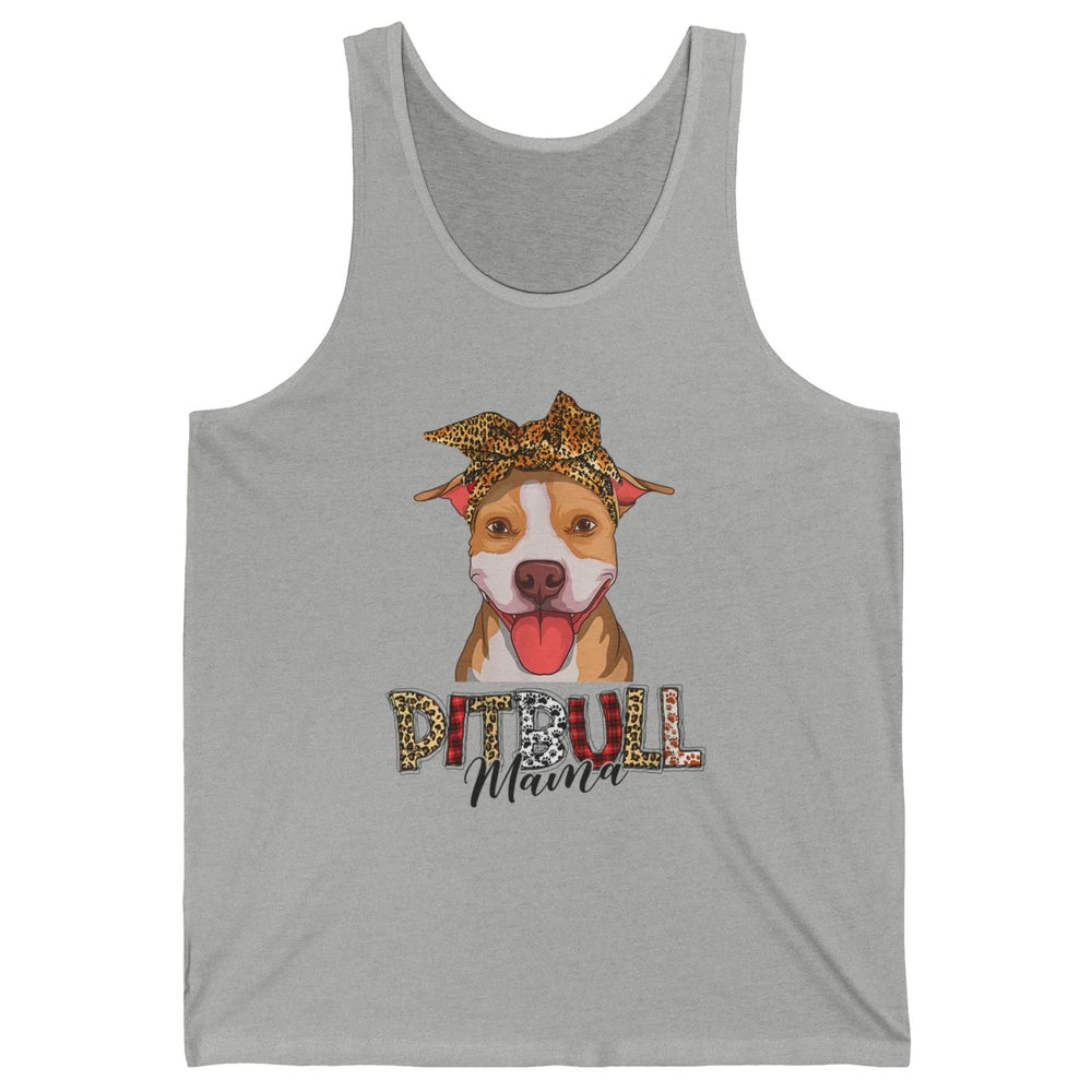 Cute Pitbull Mama Leopard Mothers Day Funny Pittie Women Dog Unisex Jersey Tank