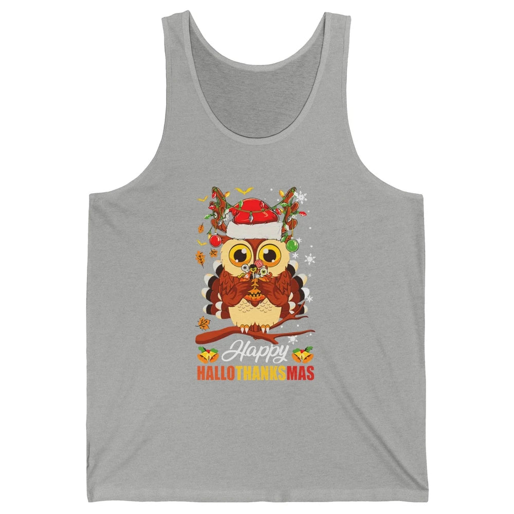 Owl Halloween Owl Thanksgiving Owl Christmas Owl Lovers Gift Unisex Jersey Tank