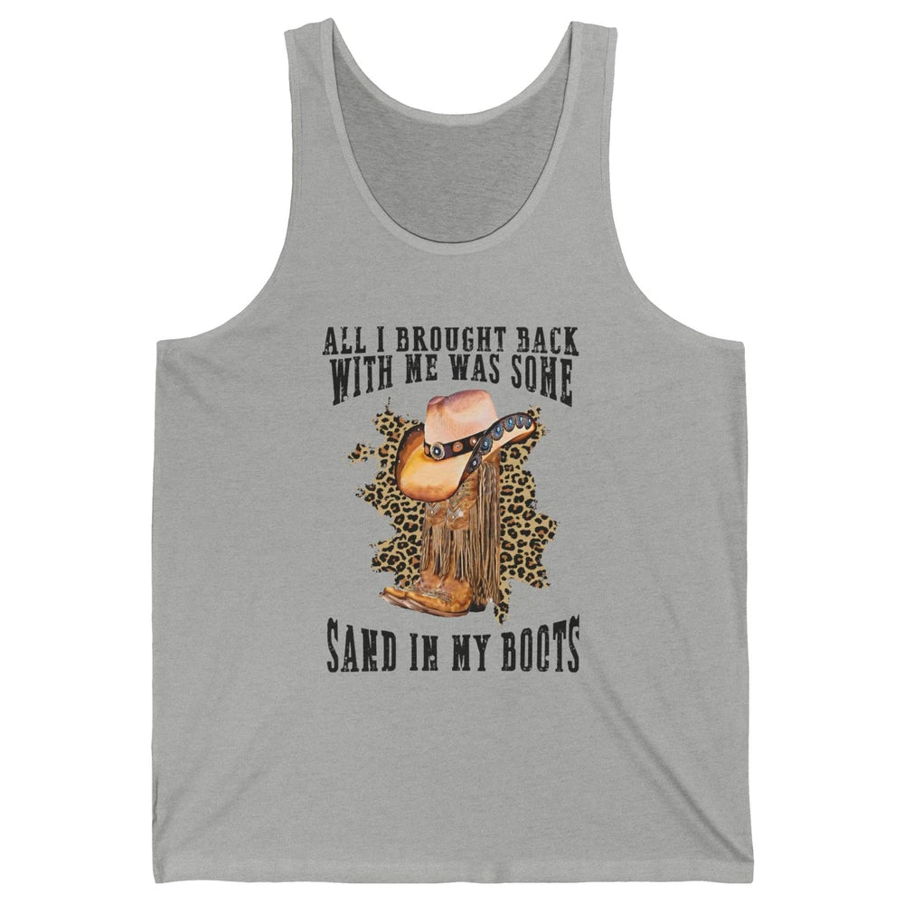 Retro Leopard Sand In My Boot Western Country Cowgirl Cowboy Unisex Jersey Tank