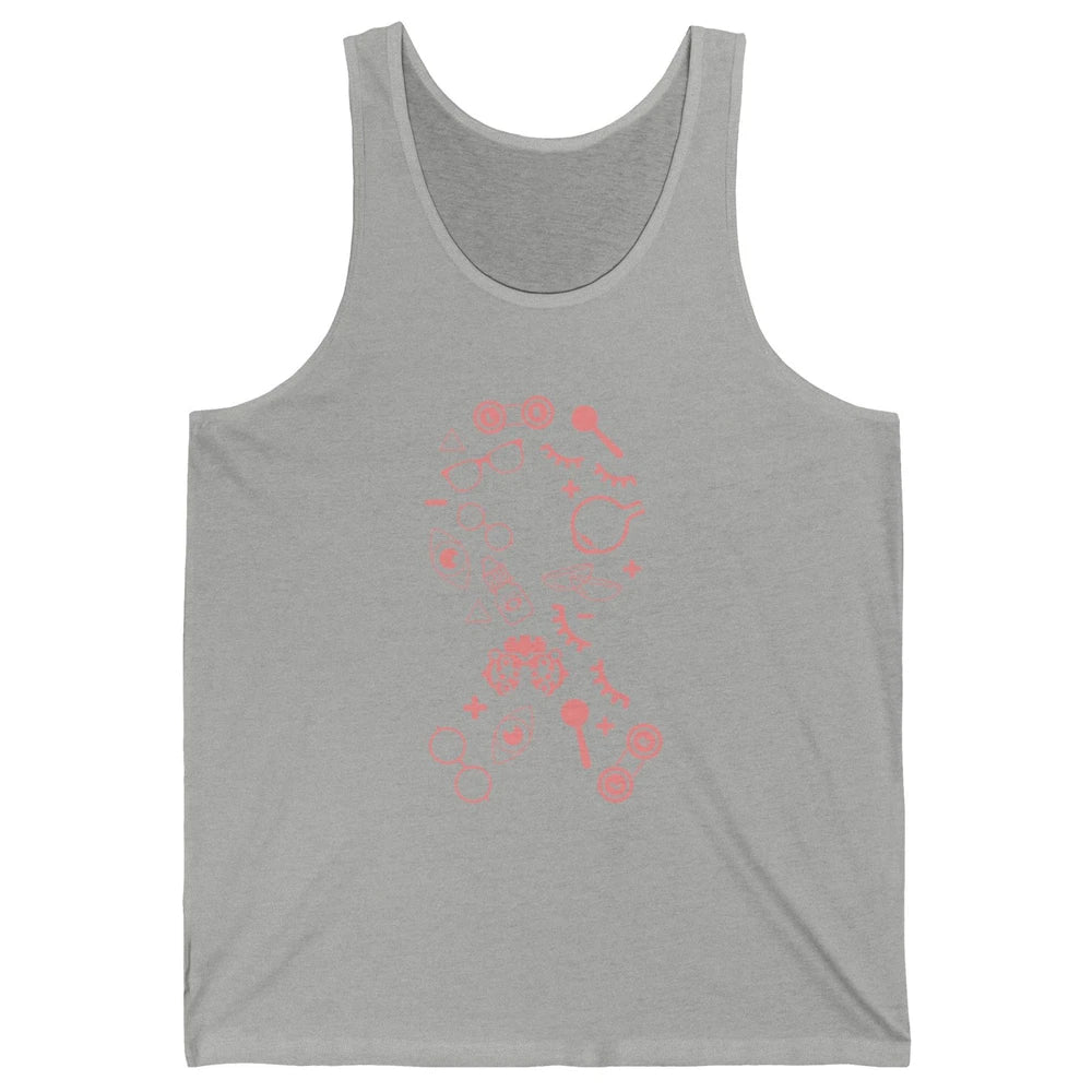 Optical Symbol Pink Ribbon Breast Cancer Support Optometrist Unisex Jersey Tank