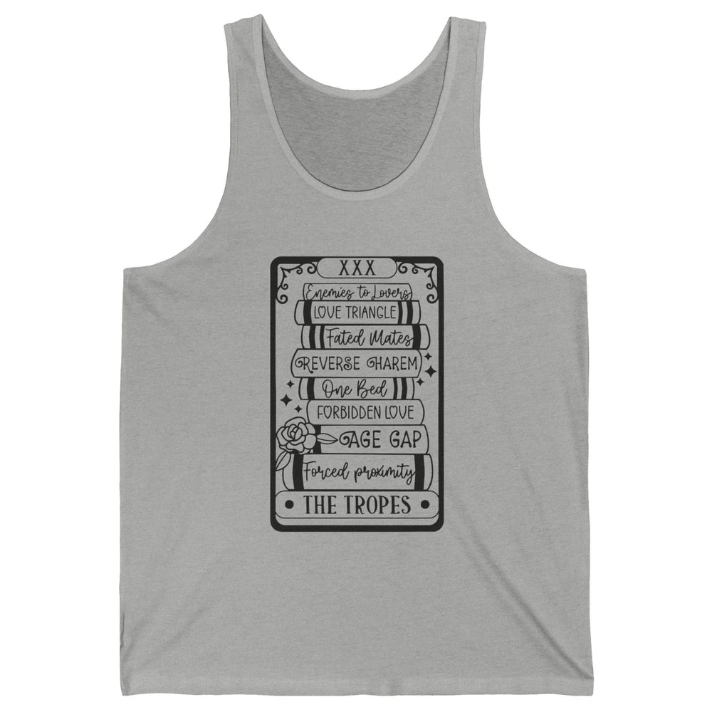 Retro Book Tropes The Tropes Tarot Card Halloween Readers Unisex Jersey Tank