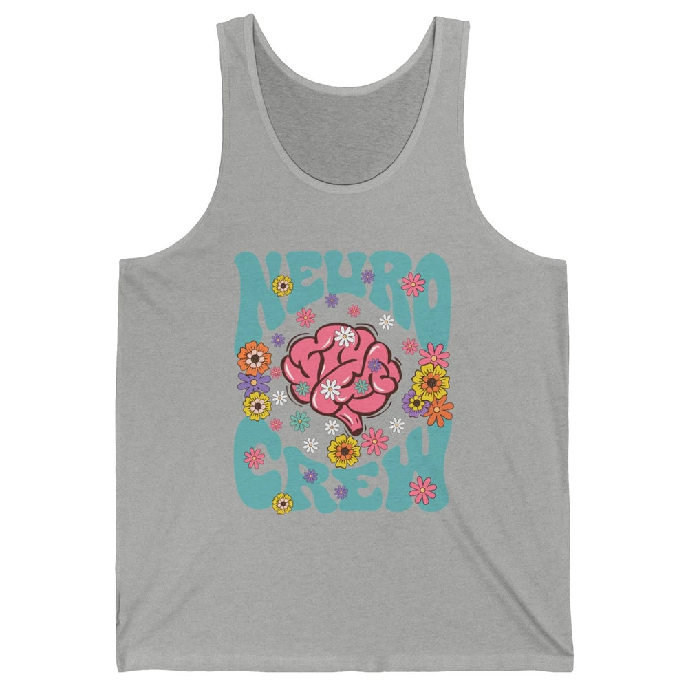 Retro Floral Neuro Crew Nurse Life Neurologist Neuroscience Unisex Jersey Tank
