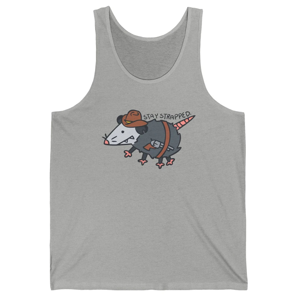 Retro Cowboy Opossum Stay Trapped Western Country Opossum Unisex Jersey Tank