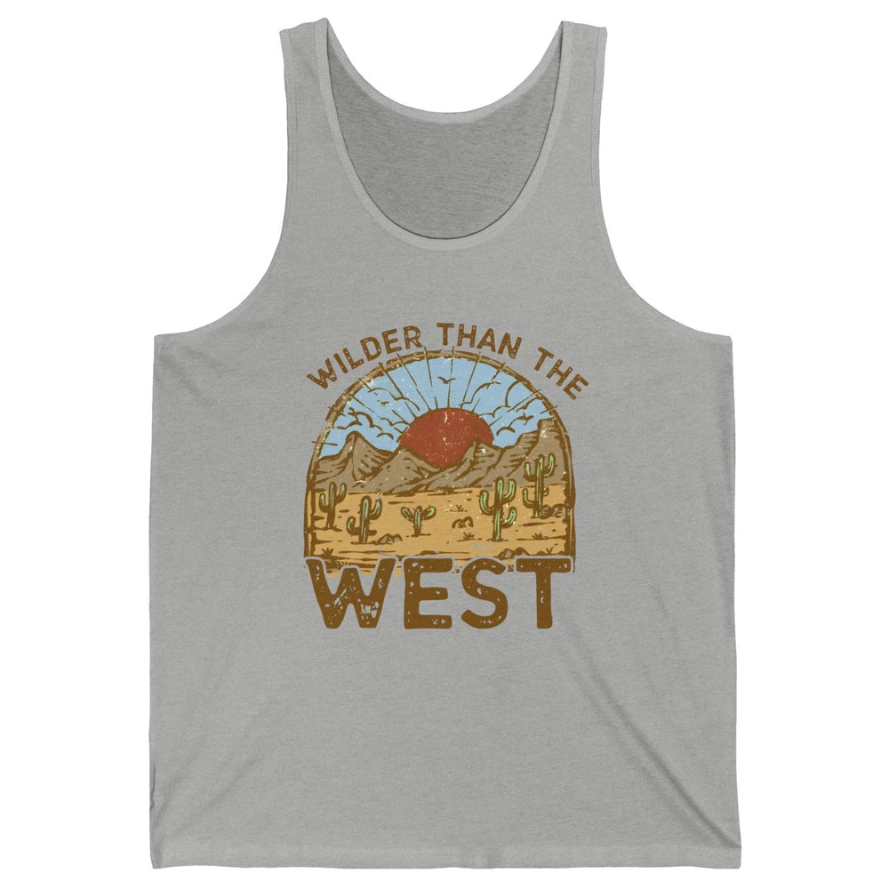 Retro Desert Sunrise Wilder Than The West Western Country Unisex Jersey Tank