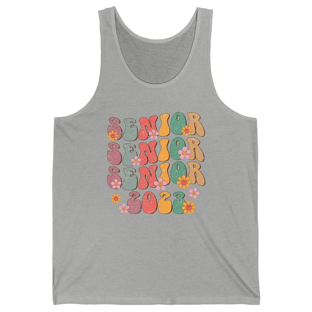 Retro Groovy Daisy Senior 2023 Graduation Gift Class Of 2023 Unisex Jersey Tank