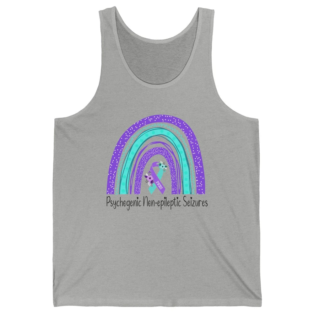 Psychogenic Non-epileptic Seizures PNES Purple Teal Rainbow Unisex Jersey Tank