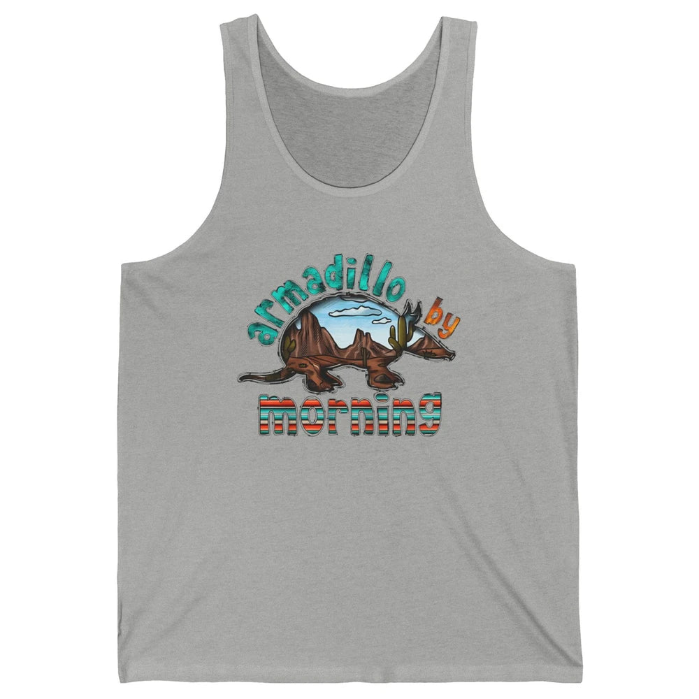 Retro Desert Sunset Armadillo By Morning Western Country Unisex Jersey Tank