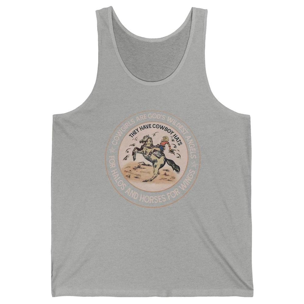 Retro Cowgirls Are God's Wildest Angel Western Country Rodeo Unisex Jersey Tank