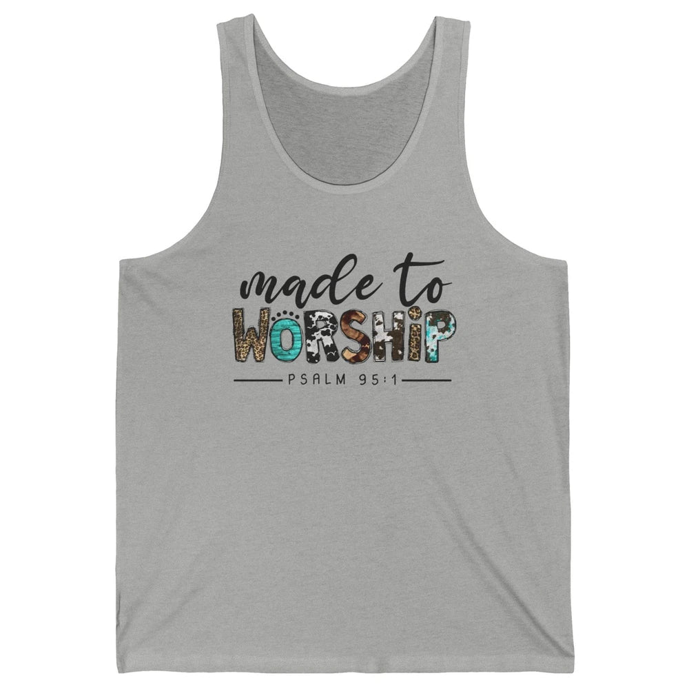 Leopard Made To Worship Bible Christian Western Country Unisex Jersey Tank