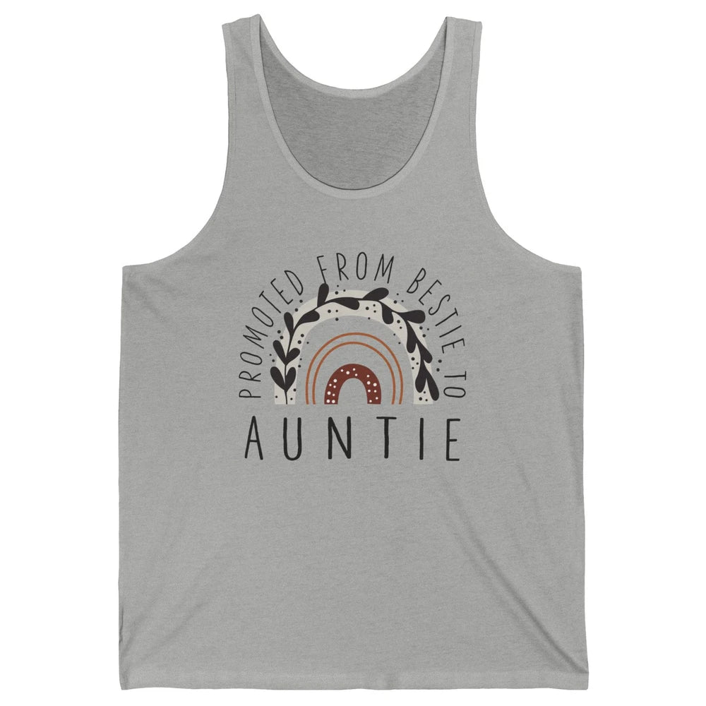 Rainbow Promoted From Bestie To Auntie Pregnancy Reveal Gift Unisex Jersey Tank