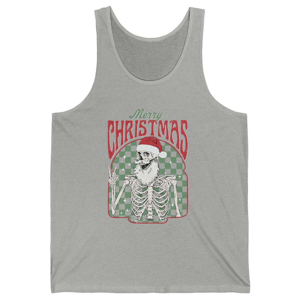 Merry Christmas Skeleton Santa Claus Vintage Xmas Skull Vibe Unisex Jersey Tank