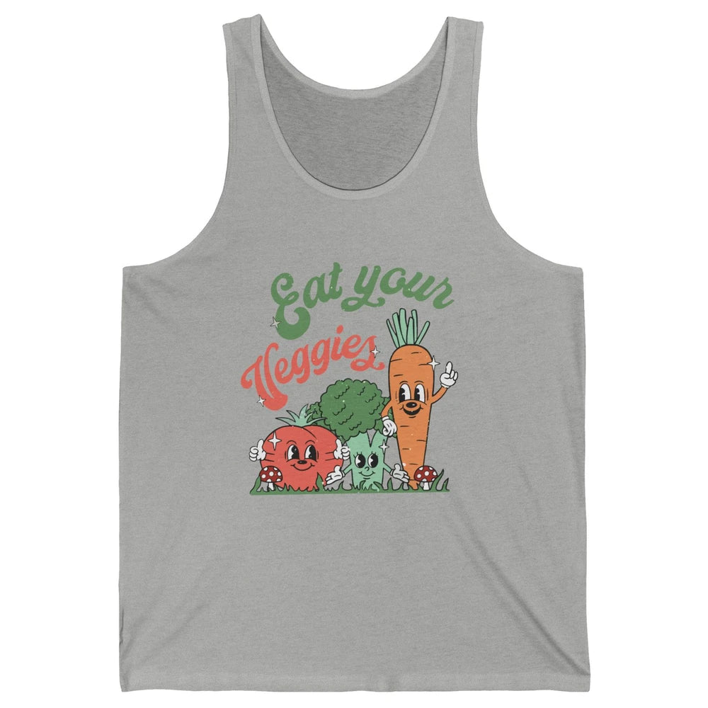 Retro Farm Fruit Eat Your Veggies Tomato Carrot Vegan Farmer Unisex Jersey Tank