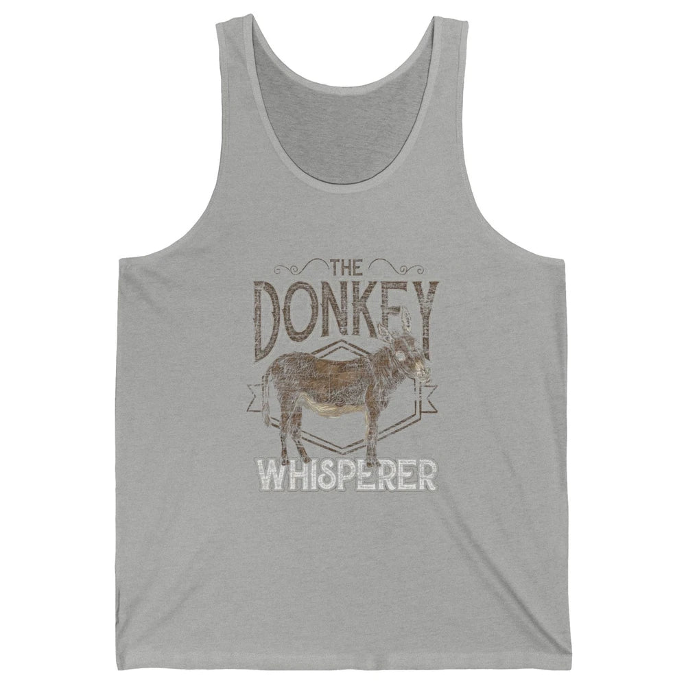 Retro Donkey Whisperer Farming Life Farm Animal Funny Donkey Unisex Jersey Tank