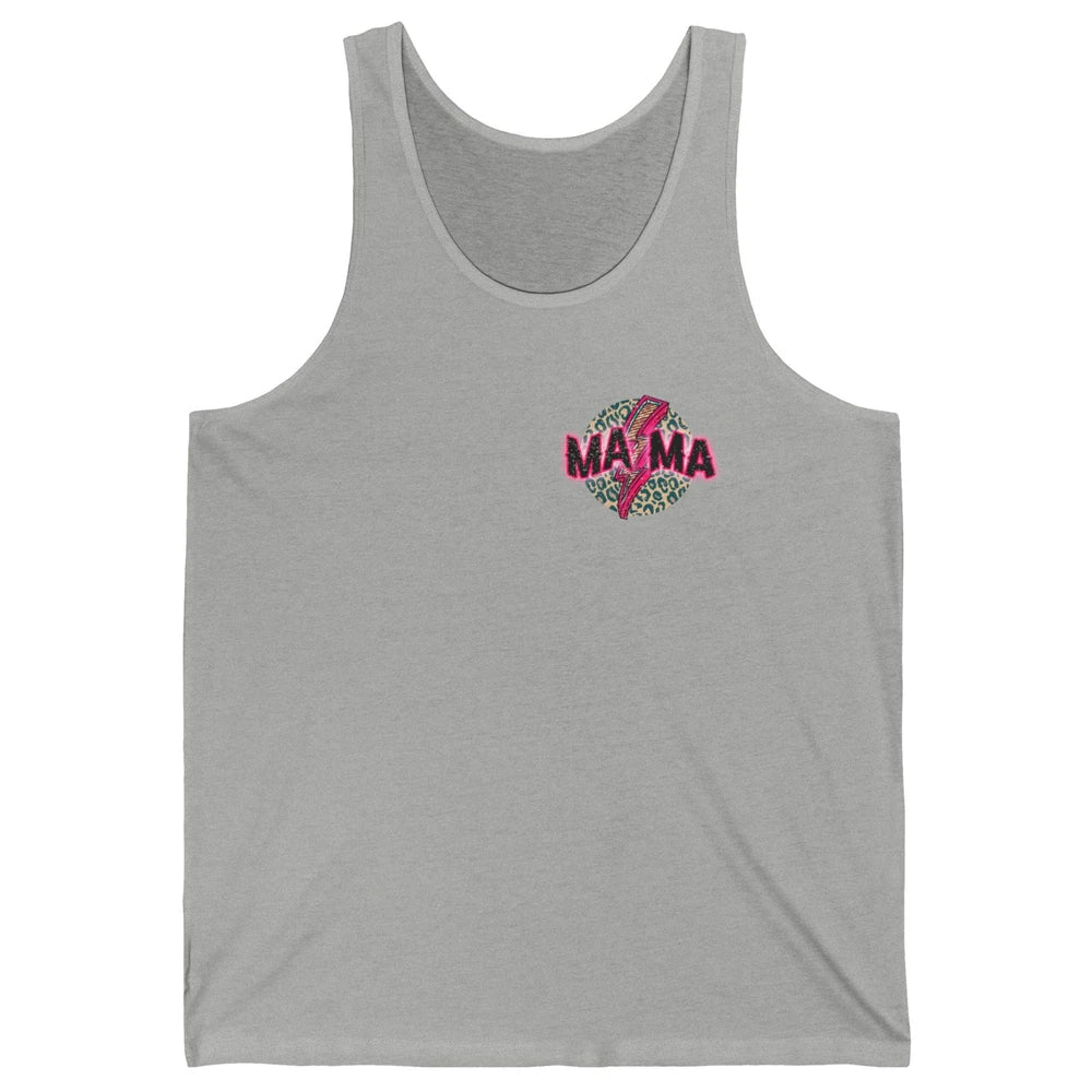 Retro Mama Leopard Pink Lightning Bolt Western Country Mama Unisex Jersey Tank