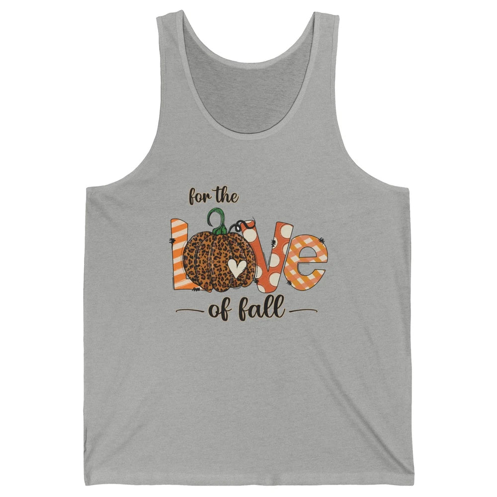 Retro Love Fall Y'All Leopard Pumpkin Heart Halloween Fall Unisex Jersey Tank