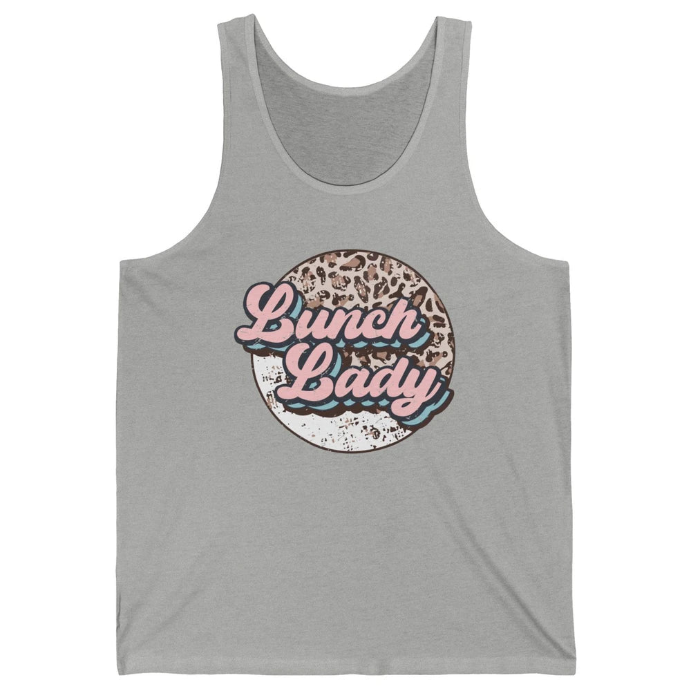 Retro Leopard Lunch Lady Cafeteria Life Lunch Lady Halloween Unisex Jersey Tank