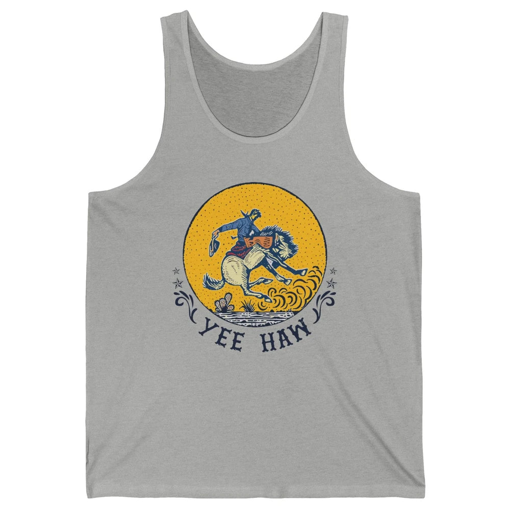 Retro Cowboy Yeehaw Western Country Cowgirls Horse Lovers Unisex Jersey Tank