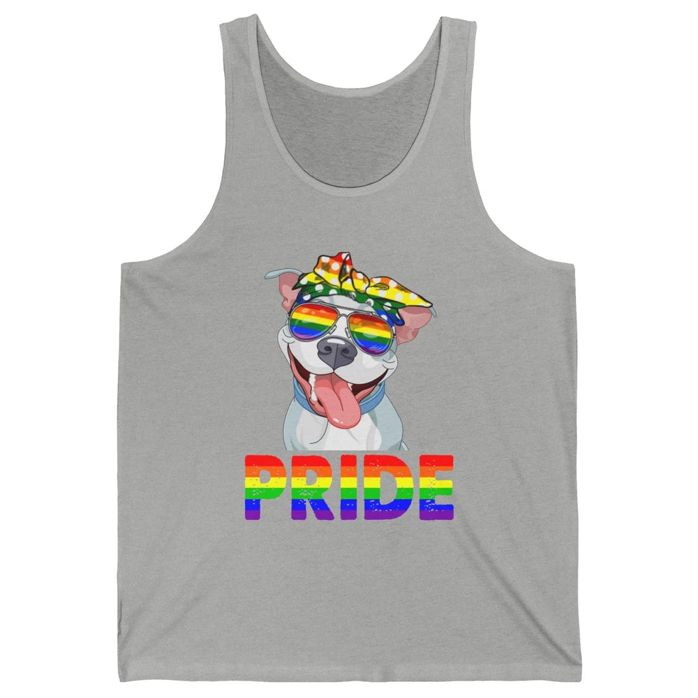 Pitbull Pride Dog Mom LGBT Gay Pride Month Unisex Jersey Tank