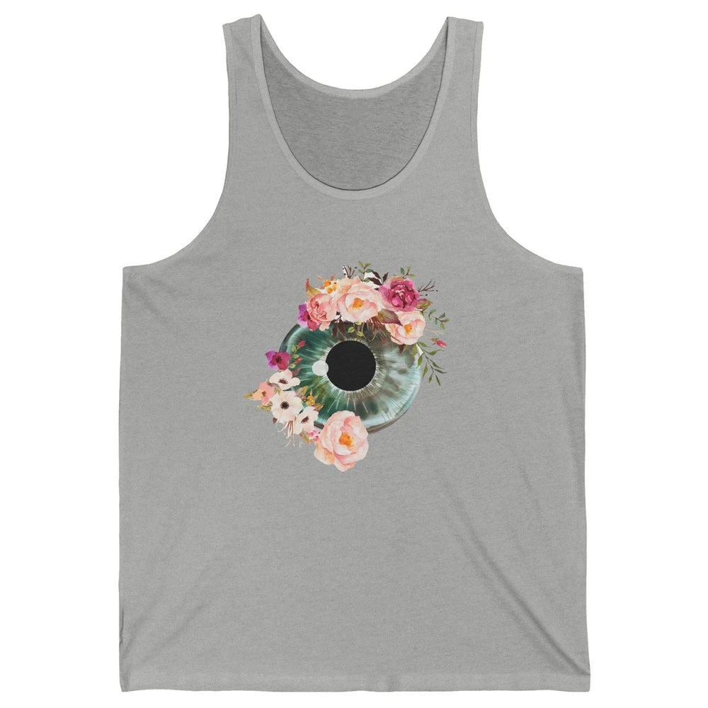 Floral Eyeball Optometrist Eye Anatomy Ophthalmology Tech Unisex Jersey Tank