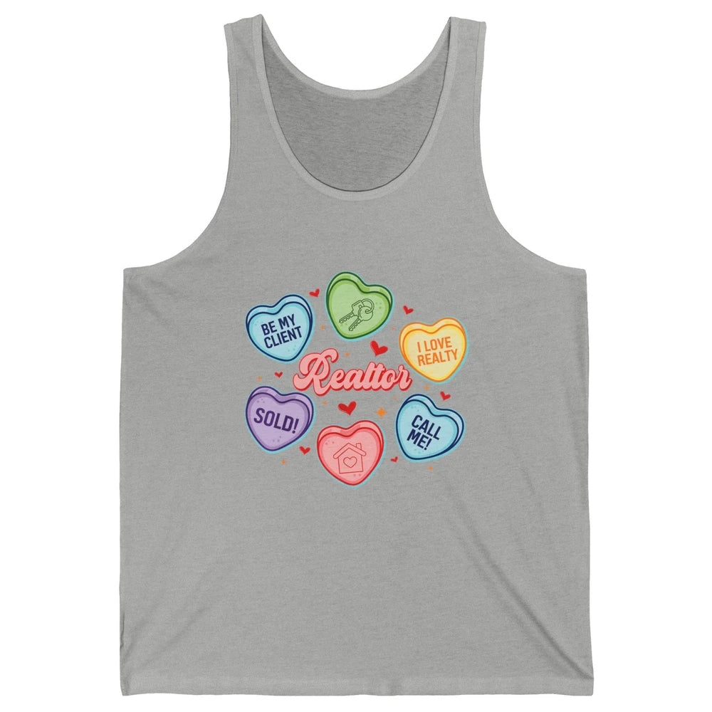 Heart Candy Valentines Day Funny Real Estate Be Mine Realtor Unisex Jersey Tank