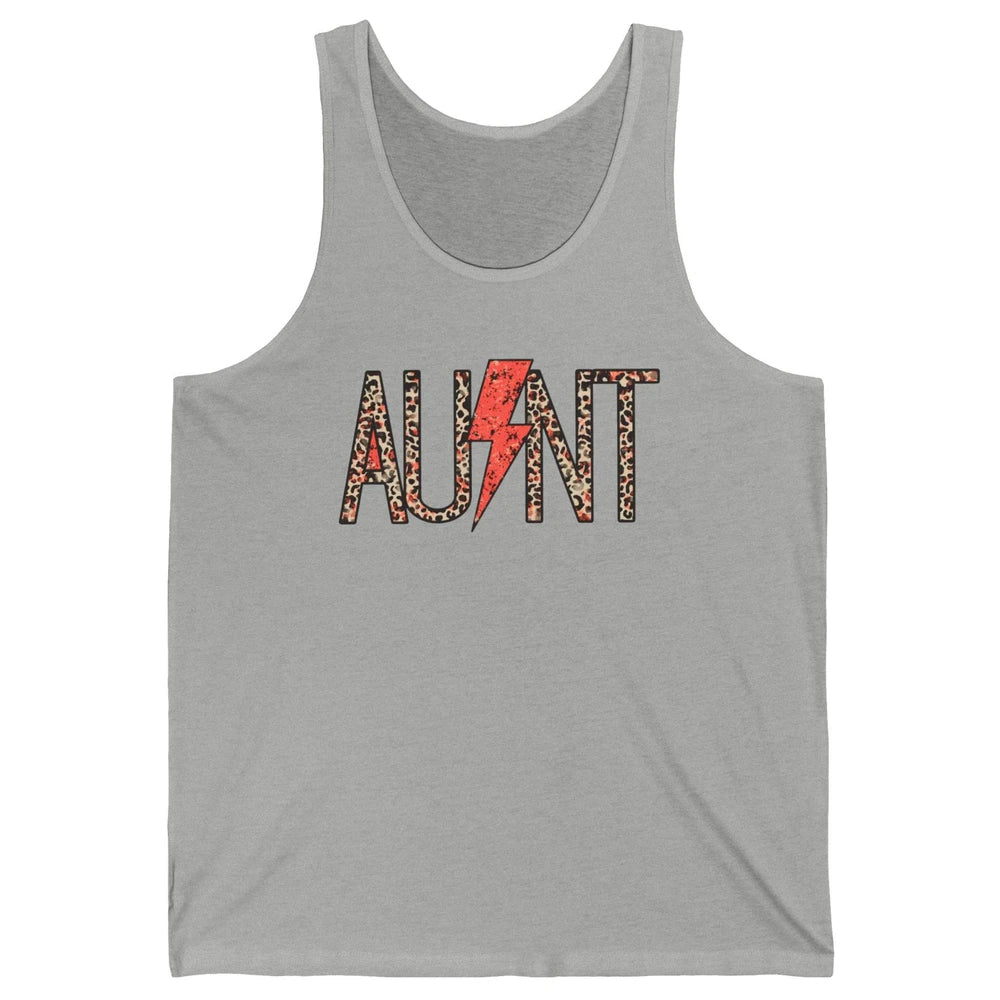 Retro Leopard Aunt Lightning Bolt Western Country Auntie Unisex Jersey Tank