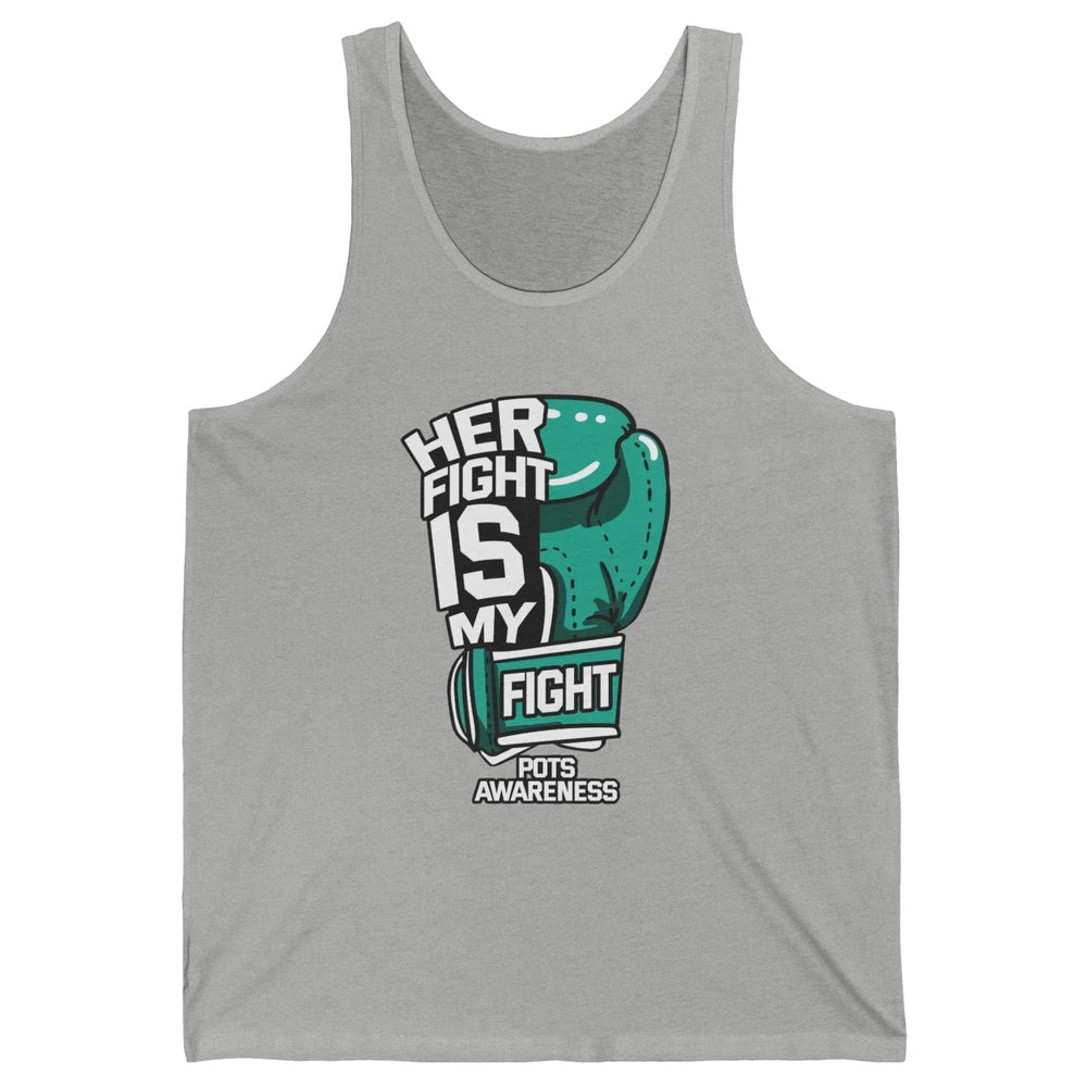 POTS Awareness Turquoise Ribbon Her Fight Is My Fight Boxing Unisex Jersey Tank