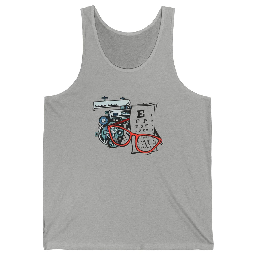 Optometry Tools Phoropter Eyeglasses Optician Ophthalmology Unisex Jersey Tank