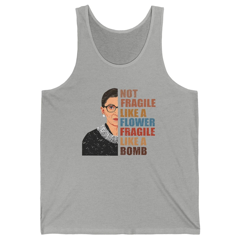 Retro Notorious RBG Fragile Like A Bomb Feminist Women Right Unisex Jersey Tank