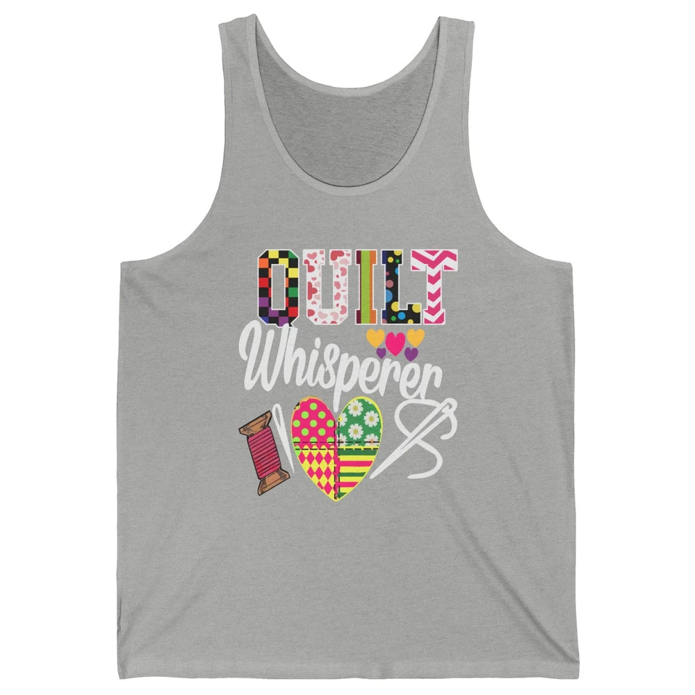 Retro Quilt Whisperer Quilting Life Sewing Life Quilt Lovers Unisex Jersey Tank