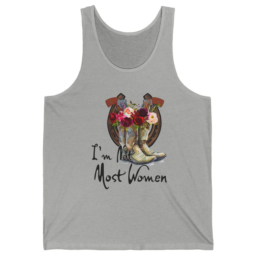 Retro Floral Cowgirl Boots I'm Not Most Women Western Cowboy Unisex Jersey Tank