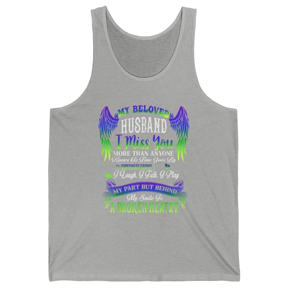My Husband My Angel In Heaven Love Miss You Husband Wings Unisex Jersey Tank