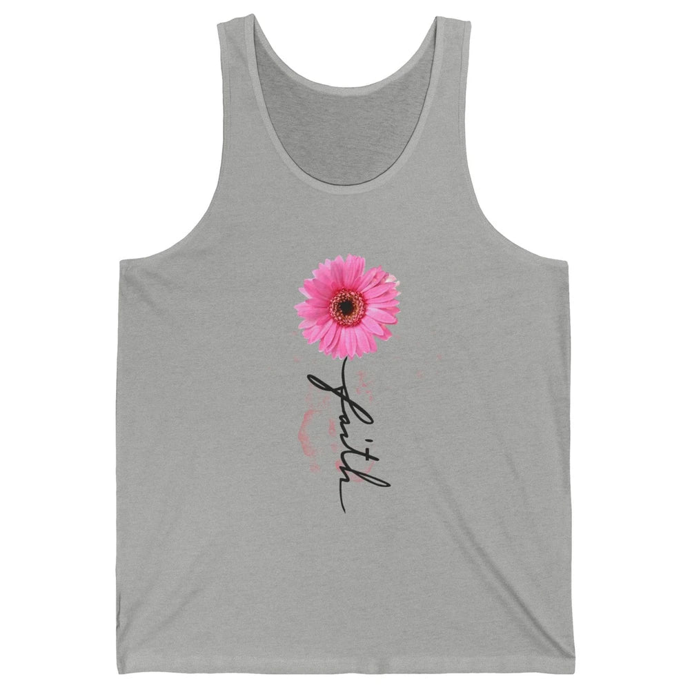 Pink Daisy Faith Cross Christian Religious God Lovers Gift Unisex Jersey Tank