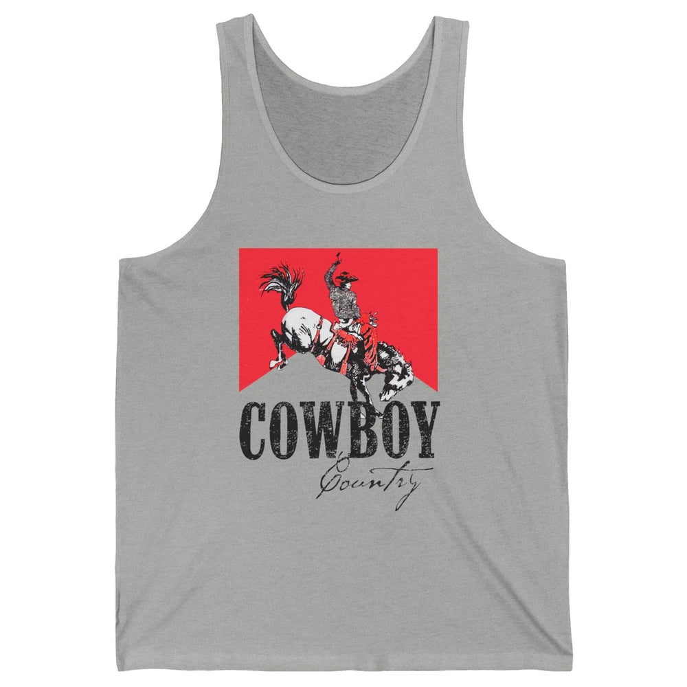 Retro Cowboy Country Horseback Western Country Cowgirl Gift Unisex Jersey Tank