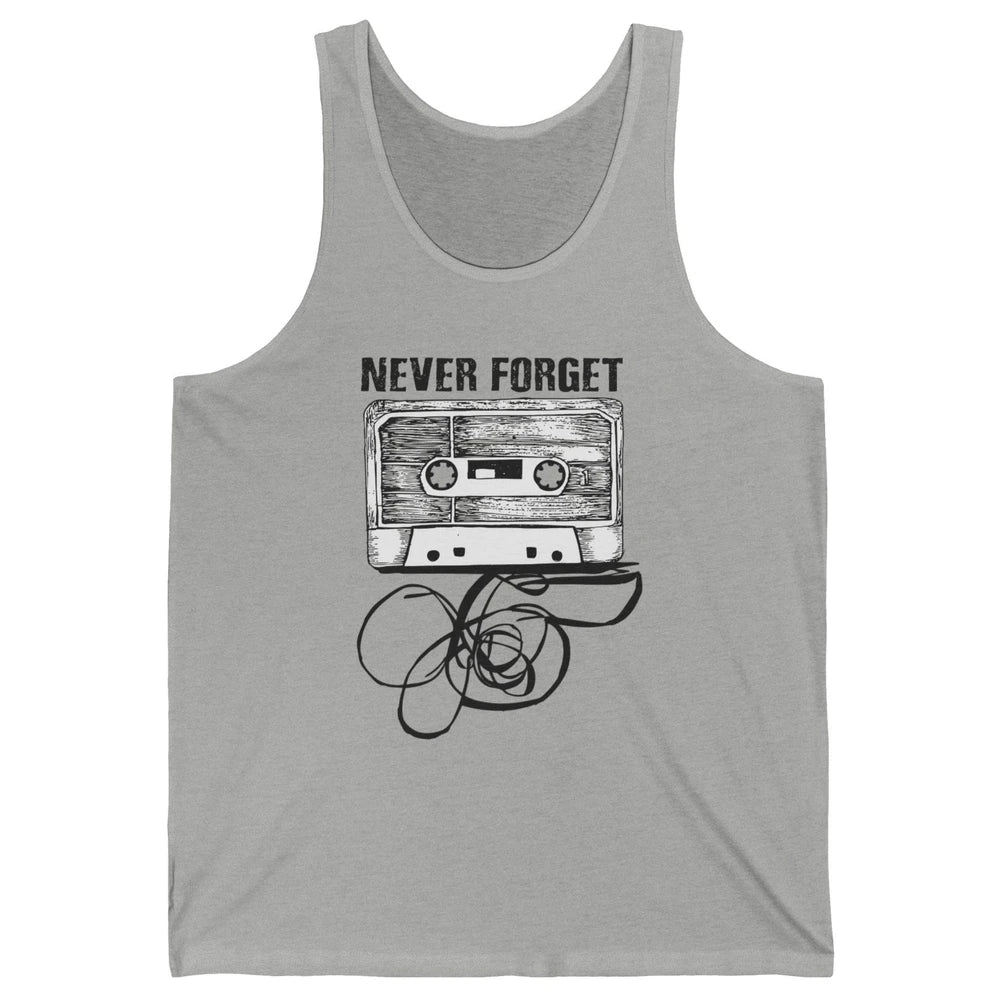 Retro 70s 80s 90s Never Forget Tape Cassette Pencil Music Unisex Jersey Tank