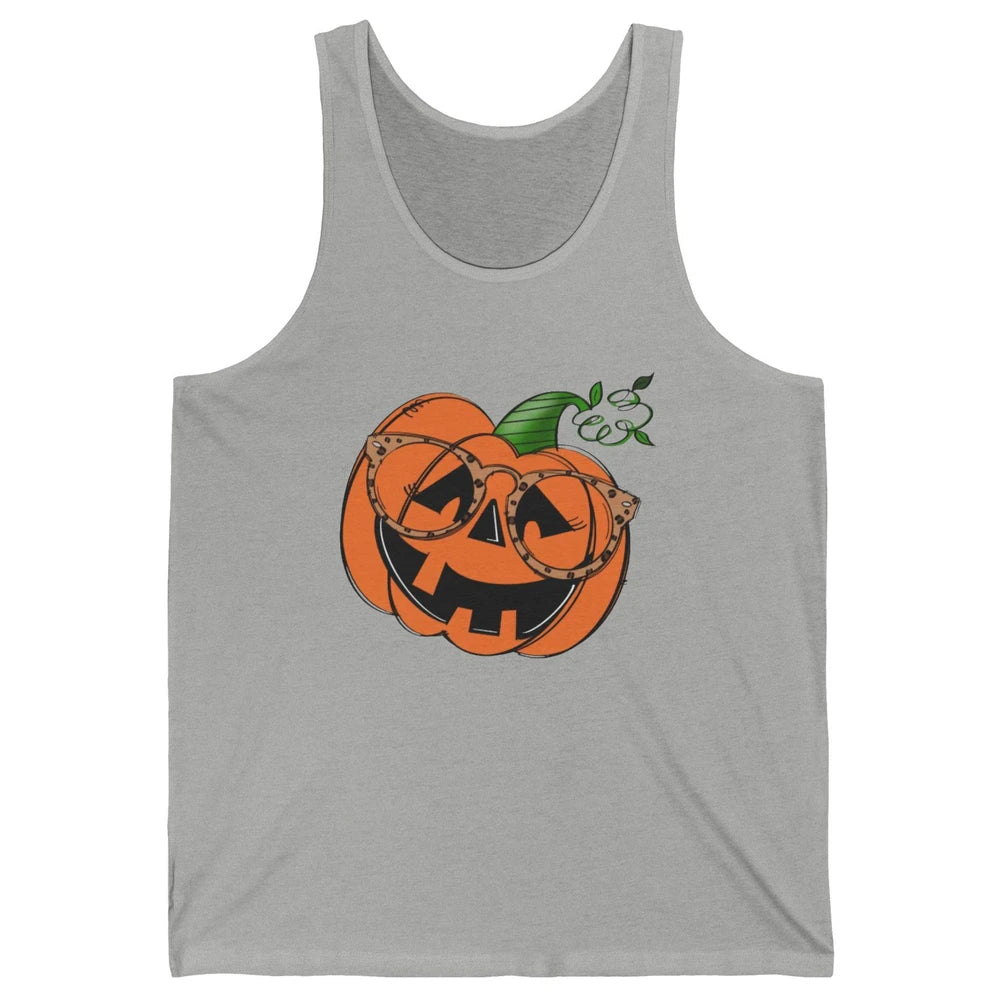 Optometrist Pumpkin Leopard Glasses Halloween Optician Gift Unisex Jersey Tank