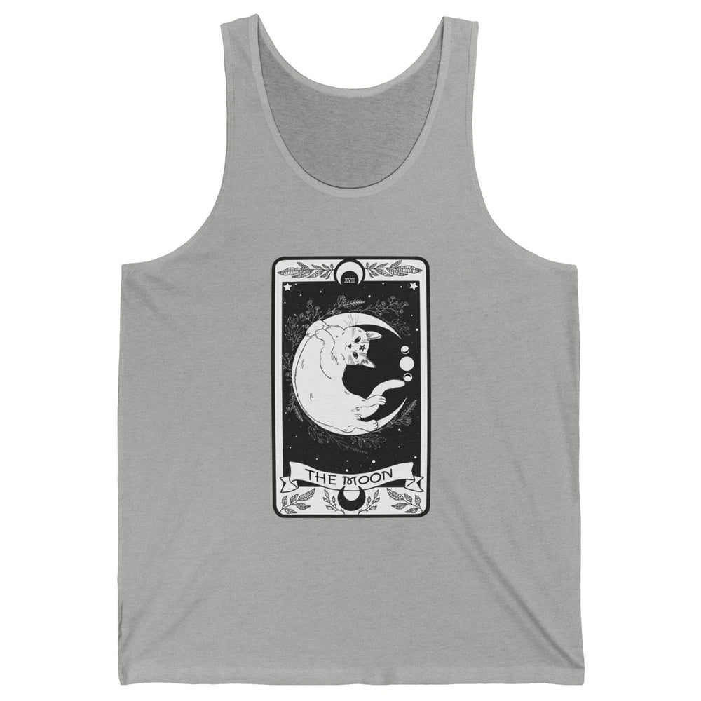 Retro Halloween Gothic Cat The Moon Tarot Card Witchcraft Unisex Jersey Tank