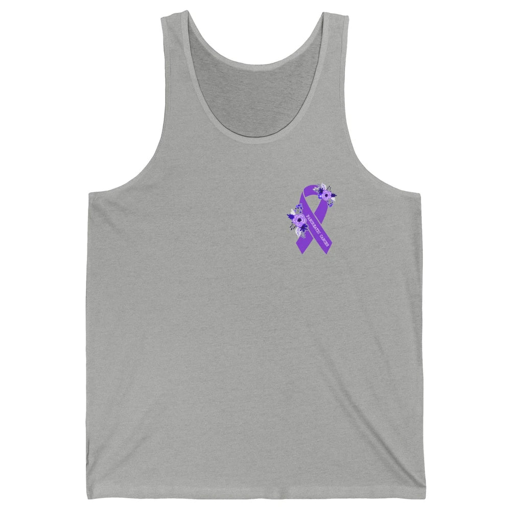 Pancreatic Cancer Awareness Floral Purple Ribbon Rainbow Unisex Jersey Tank