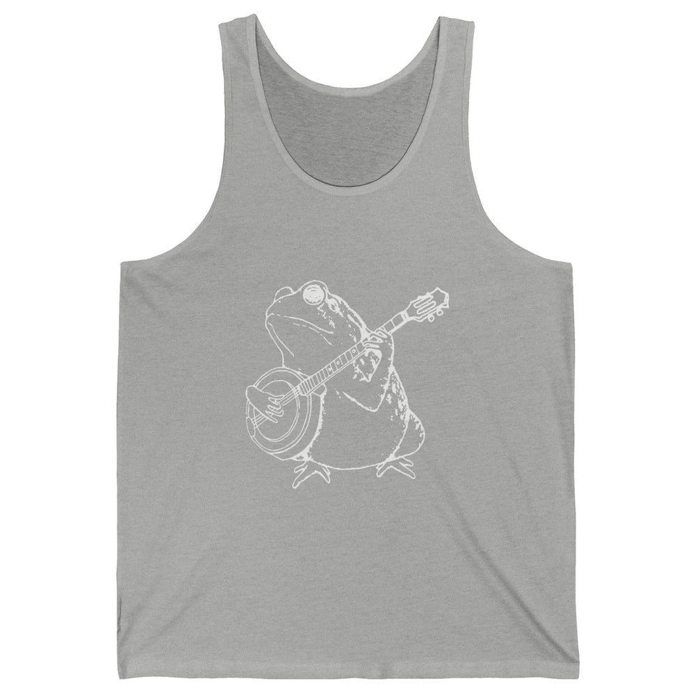 Retro Frog Playing Banjo Musician Banjo Player Music Vintage Unisex Jersey Tank