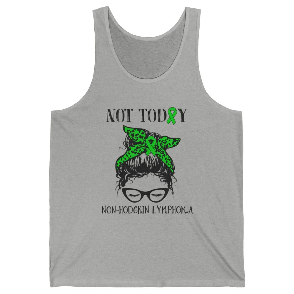 Non-Hodgkin Lymphoma Cancer Warrior Messy Hair Leopard Green Unisex Jersey Tank