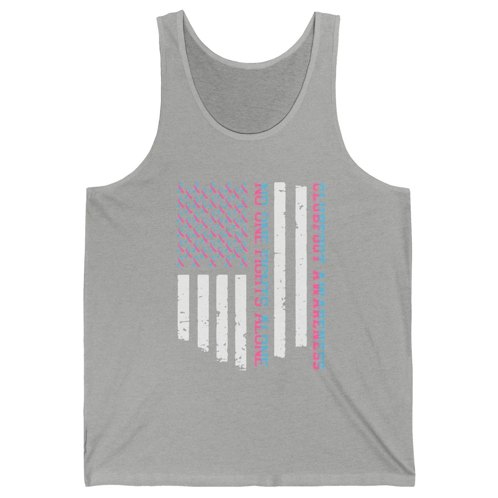 Retro Clubfoot Awareness Ribbon No One Fight Alone US Flag Unisex Jersey Tank