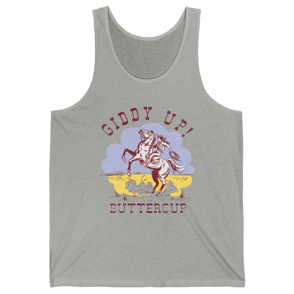 Retro Cowgirl Hold Your Horse Giddy Up Western Cowboy Gift Unisex Jersey Tank