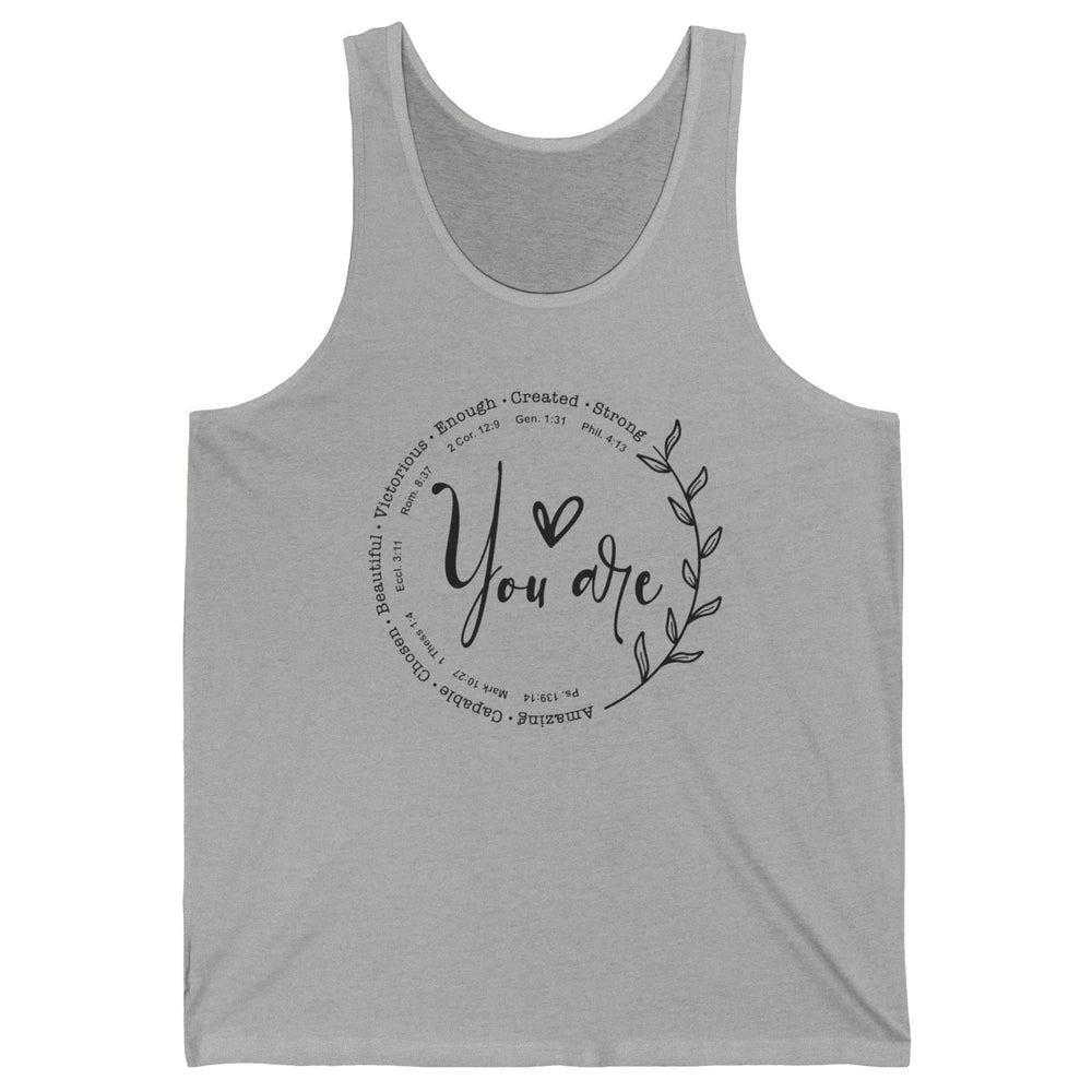God Says You Are Bible Verse Christian Religious Jesus Faith Unisex Jersey Tank
