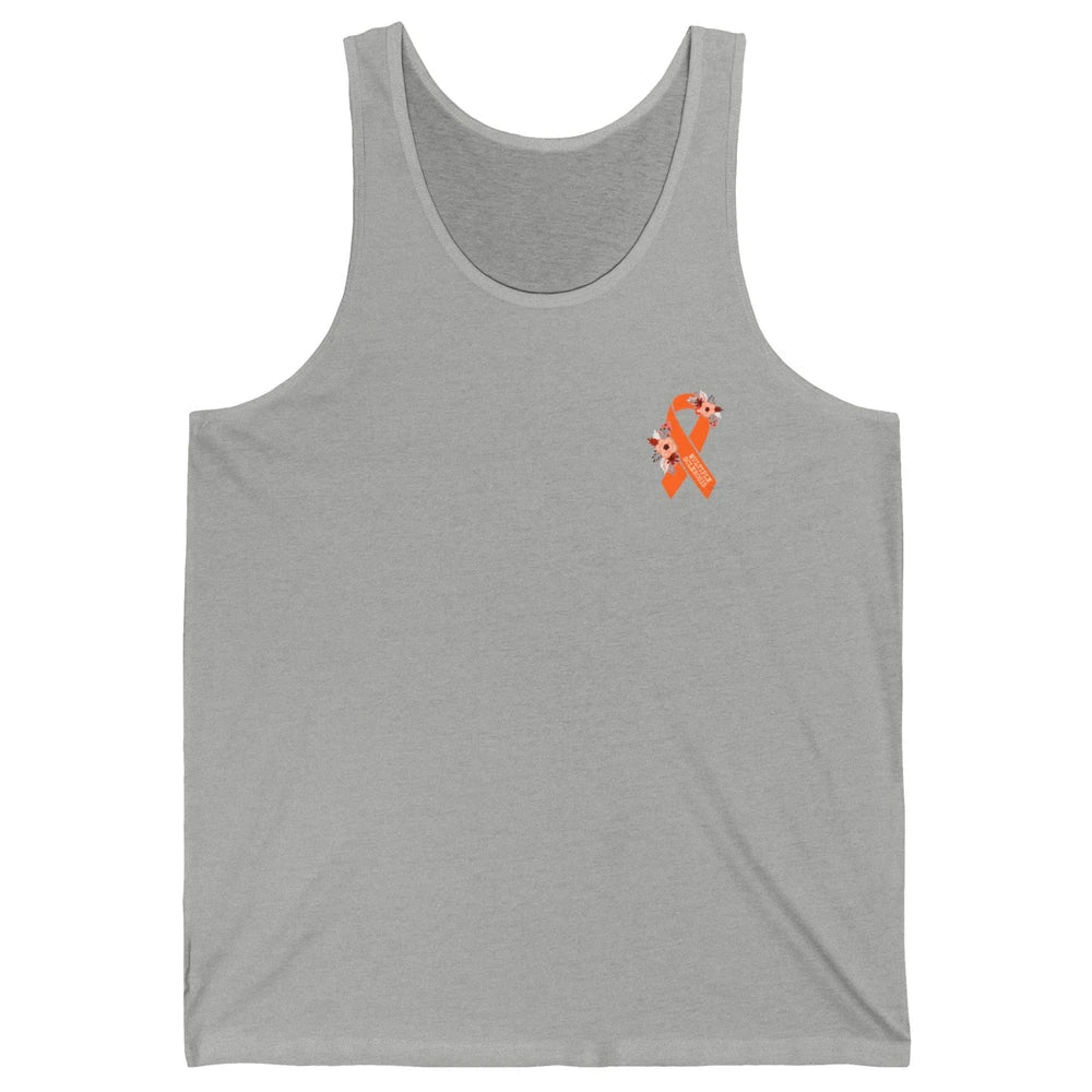 Multiple Sclerosis Awareness Floral Orange Ribbon Rainbow Unisex Jersey Tank