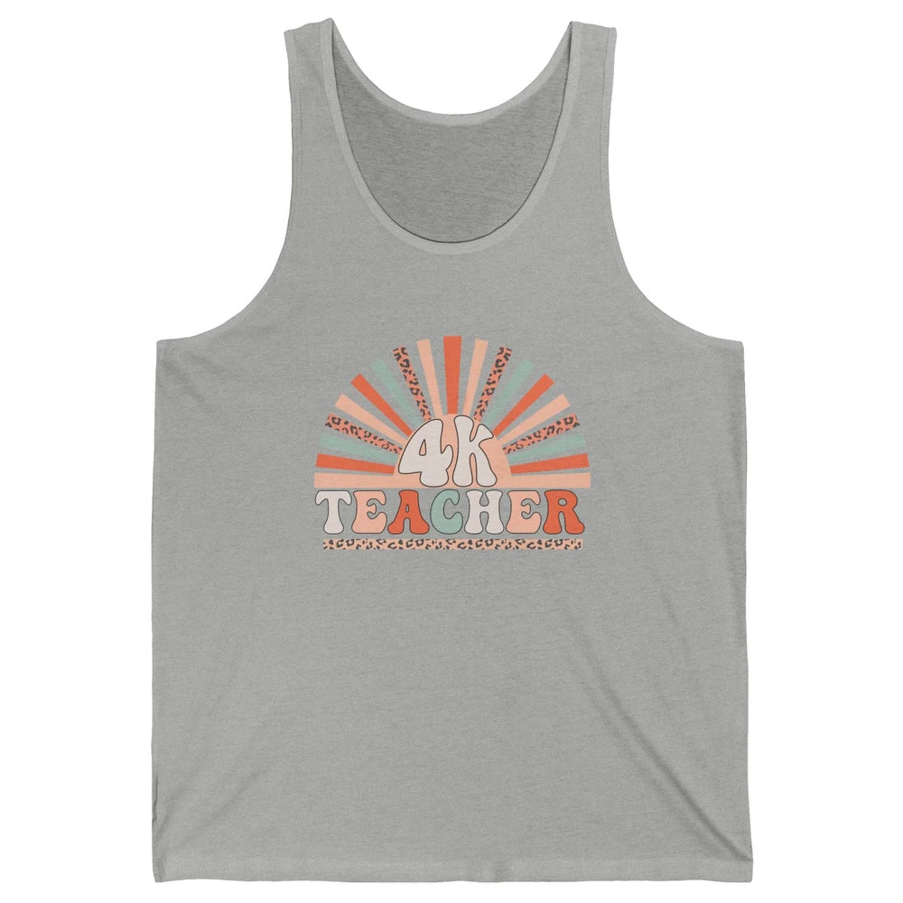 Retro 4k Teacher Kindergarten Back to School Pre-K Teacher Unisex Jersey Tank