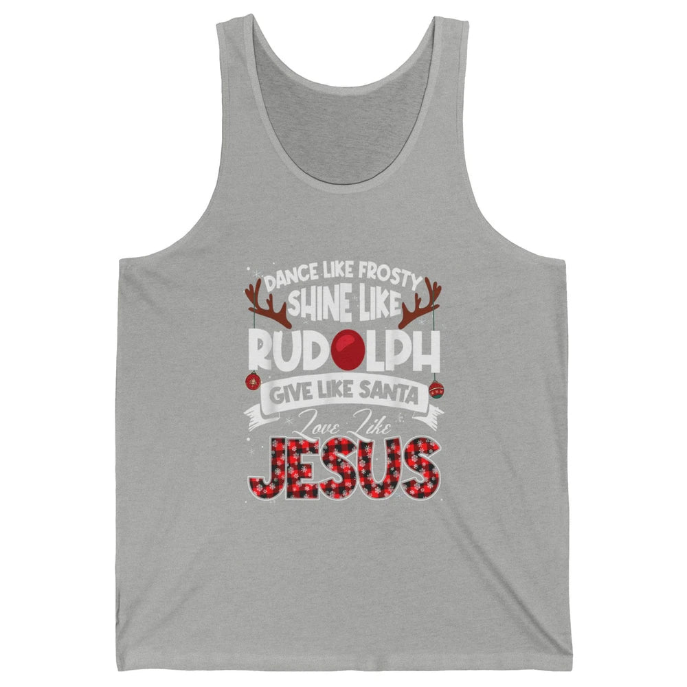 Merry Christmas Santa Frosty Rudolph Jesus Xmas God Reindeer Unisex Jersey Tank