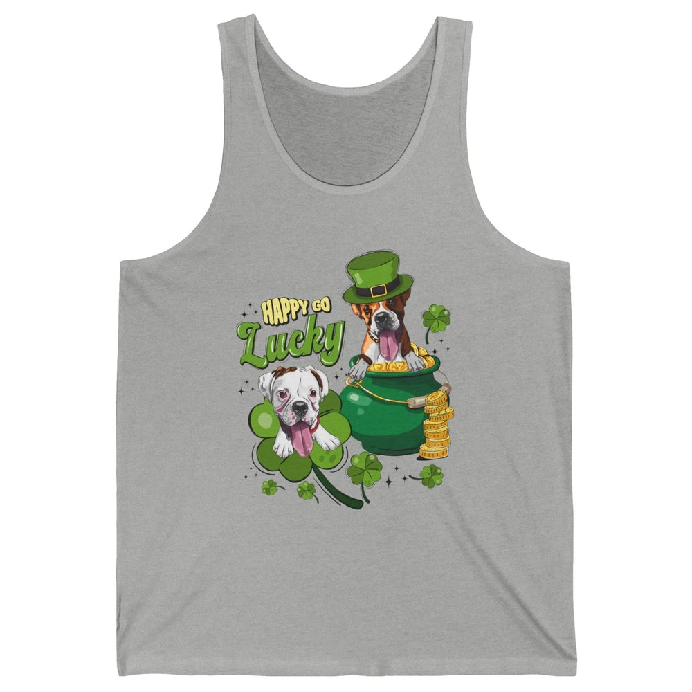 Happy Go Lucky Boxer St Patrick's Day Lucky Boxer Dog Irish Unisex Jersey Tank